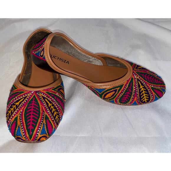 Fuchsia Olivia Embroidered Ballet Flats - Size 6R -‎ New without Tag - Picture 3 of 10